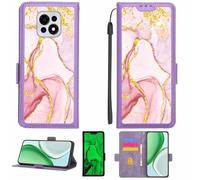 Aroepurt Funda Compatible para Casper Via M30 Funda Case Carcasa Soporte [con lámina Protectora HD de dureza 9H] [Bloqueo RFID][Purpurina Dorada + Brillante] LPT-FDL