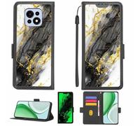 Aroepurt Funda Compatible para Casper Via M35 Funda Case Carcasa Soporte [con lámina Protectora HD de dureza 9H] [Bloqueo RFID][Purpurina Dorada + Brillante] LPT-HDL