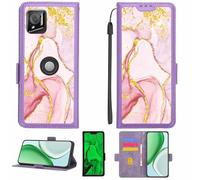 Aroepurt Funda Compatible para Crosscall Stellar-M6 Funda Case Carcasa Soporte [con lámina Protectora HD de dureza 9H] [Bloqueo RFID][Purpurina Dorada + Brillante] LPT-FDL