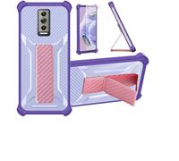 Aroepurt Funda Compatible para Doogee Blade 10 Pro Funda Carcasa Case Cover [con Protector de Pantalla de Cristal Templado] Híbrida [Soporte Plegable Magnético] Púrpura