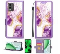 Aroepurt Funda Compatible para HMD M-Kopa X1 Funda Case Carcasa Soporte [con lámina Protectora HD de dureza 9H] [Bloqueo RFID][Purpurina Dorada + Brillante] LPT-ZDL