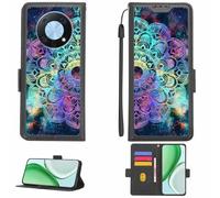 Aroepurt Funda Compatible para Huawei Nova Y90 Funda Case Carcasa Soporte [con lámina Protectora HD de dureza 9H] [Bloqueo RFID][Efecto de refracción] LPT-HTT