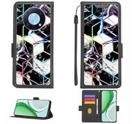 Aroepurt Funda Compatible para Huawei Nova Y90 Funda Case Carcasa Soporte [con lámina Protectora HD de dureza 9H] [Bloqueo RFID][Efecto de refracción] LPT-HS