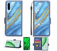 Aroepurt Funda Compatible para Huawei P30 Funda Case Carcasa Soporte [con lámina Protectora HD de dureza 9H] [Bloqueo RFID][Purpurina Dorada + Brillante] LPT-LDL
