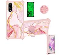 Aroepurt Funda Compatible para Kyocera Basio Active3 Kyg04 Funda Case Carcasa Soporte Cover [con 9H Dureza HD Protector Pantalla] PC + Silicona Soporte JSF-FDL