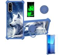 Aroepurt Funda Compatible para Kyocera Basio Active3 Kyg04 Funda Case Carcasa Soporte Cover [con 9H Dureza HD Protector Pantalla] PC + Silicona Soporte YGL-LAN