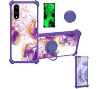 Aroepurt Funda Compatible para Kyocera Basio Active3 Kyg04 Funda Case Carcasa Soporte Cover [con 9H Dureza HD Protector Pantalla] PC + Silicona Soporte JSZ-ZDL