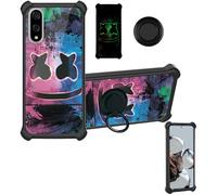 Aroepurt Funda Compatible para Kyocera Basio Active3 Kyg04 Funda Case Carcasa Soporte Cover [con 9H Dureza HD Protector Pantalla] PC + Silicona Soporte YGH-BQ