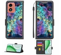 Aroepurt Funda Compatible para Motorola Moto G04s Funda Case Carcasa Soporte [con lámina Protectora HD de dureza 9H] [Bloqueo RFID][Efecto de refracción] LPT-HTT