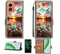 Aroepurt Funda Compatible para Motorola Moto G04s Funda Case Carcasa Soporte [con lámina Protectora HD de dureza 9H] [Bloqueo RFID][Efecto Luminoso Oscuro] LPT-FJ
