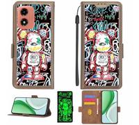 Aroepurt Funda Compatible para Motorola Moto G04s Funda Case Carcasa Soporte [con lámina Protectora HD de dureza 9H] [Bloqueo RFID][Efecto Luminoso Oscuro] LPT-MXX