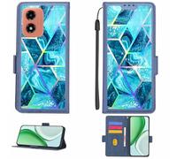 Aroepurt Funda Compatible para Motorola Moto G04s Funda Case Carcasa Soporte [con lámina Protectora HD de dureza 9H] [Bloqueo RFID][Efecto de refracción] LPT-LS