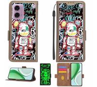 Aroepurt Funda Compatible para Motorola Moto G24 Funda Case Carcasa Soporte [con lámina Protectora HD de dureza 9H] [Bloqueo RFID][Efecto Luminoso Oscuro] LPT-MXX