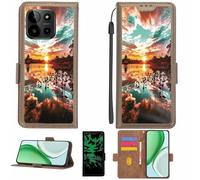 Aroepurt Funda Compatible para myPhone N23 5G Funda Case Carcasa Soporte [con lámina Protectora HD de dureza 9H] [Bloqueo RFID][Efecto Luminoso Oscuro] LPT-FJ