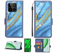 Aroepurt Funda Compatible para myPhone N23 Plus Funda Case Carcasa Soporte [con lámina Protectora HD de dureza 9H] [Bloqueo RFID][Purpurina Dorada + Brillante] LPT-LDL