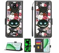 Aroepurt Funda Compatible para Nokia C100 N152dl Funda Case Carcasa Soporte [con lámina Protectora HD de dureza 9H] [Bloqueo RFID][Efecto Luminoso Oscuro] LPT-LZM