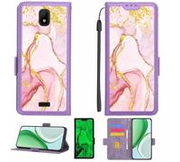 Aroepurt Funda Compatible para Nokia C100 N152dl Funda Case Carcasa Soporte [con lámina Protectora HD de dureza 9H] [Bloqueo RFID][Purpurina Dorada + Brillante] LPT-FDL