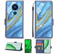 Aroepurt Funda Compatible para Nokia C5 Endi Funda Case Carcasa Soporte [con lámina Protectora HD de dureza 9H] [Bloqueo RFID][Purpurina Dorada + Brillante] LPT-LDL