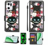 Aroepurt Funda Compatible para OPPO Find X5 Pro Funda Case Carcasa Soporte [con lámina Protectora HD de dureza 9H] [Bloqueo RFID][Efecto Luminoso Oscuro] LPT-LZM