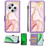 Aroepurt Funda Compatible para OPPO Find X8S+ Plus Funda Case Carcasa Soporte [con lámina Protectora HD de dureza 9H] [Bloqueo RFID][Purpurina Dorada + Brillante] LPT-FDL