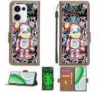 Aroepurt Funda Compatible para OPPO Reno13 A 5G Funda Case Carcasa Soporte [con lámina Protectora HD de dureza 9H] [Bloqueo RFID][Efecto Luminoso Oscuro] LPT-MXX