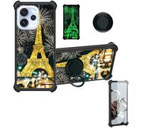 Aroepurt Funda Compatible para OPPO Reno15 Pro 5G Funda Case Carcasa Soporte Cover [con 9H Dureza HD Protector Pantalla] PC + Silicona Soporte JSH-TT