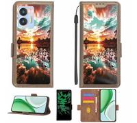 Aroepurt Funda Compatible para Oukitel C36 Funda Case Carcasa Soporte [con lámina Protectora HD de dureza 9H] [Bloqueo RFID][Efecto Luminoso Oscuro] LPT-FJ