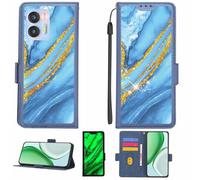 Aroepurt Funda Compatible para Oukitel C36 Funda Case Carcasa Soporte [con lámina Protectora HD de dureza 9H] [Bloqueo RFID][Purpurina Dorada + Brillante] LPT-LDL