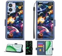 Aroepurt Funda Compatible para Oukitel C36 Funda Case Carcasa Soporte [con lámina Protectora HD de dureza 9H] [Bloqueo RFID][Efecto Luminoso Oscuro] LPT-XQ