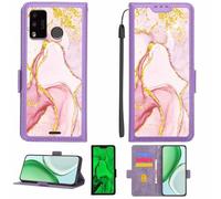 Aroepurt Funda Compatible para pixpro L1 Pro Funda Case Carcasa Soporte [con lámina Protectora HD de dureza 9H] [Bloqueo RFID][Purpurina Dorada + Brillante] LPT-FDL