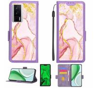 Aroepurt Funda Compatible para Poco F5 Pro Funda Case Carcasa Soporte [con lámina Protectora HD de dureza 9H] [Bloqueo RFID][Purpurina Dorada + Brillante] LPT-FDL