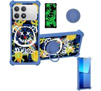 Aroepurt Funda Compatible para Poco F8 Pro Funda Case Carcasa Soporte Cover [con 9H Dureza HD Protector Pantalla] PC + Silicona Soporte JSL-TYX