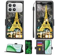 Aroepurt Funda Compatible para Poco F8 Pro Funda Case Carcasa Soporte Cover [con 9H Dureza HD Protector Pantalla][Bloqueo RFID][Purpurina Dorada + Brillante] PTH-TT