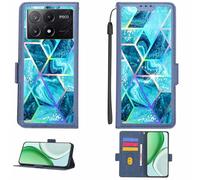 Aroepurt Funda Compatible para Poco X6 Pro 5g Funda Case Carcasa Soporte [con lámina Protectora HD de dureza 9H] [Bloqueo RFID][Efecto de refracción] LPT-LS