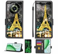 Aroepurt Funda Compatible para Realme 11 Pro Plus Funda Case Carcasa Soporte [con lámina Protectora HD de dureza 9H] [Bloqueo RFID][Purpurina Dorada + Brillante] LPT-TT