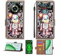 Aroepurt Funda Compatible para Realme 11 Pro Plus Funda Case Carcasa Soporte [con lámina Protectora HD de dureza 9H] [Bloqueo RFID][Efecto Luminoso Oscuro] LPT-MXX