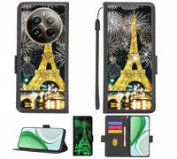 Aroepurt Funda Compatible para Realme 12 Pro+Plus Funda Case Carcasa Soporte [con lámina Protectora HD de dureza 9H] [Bloqueo RFID][Purpurina Dorada + Brillante] LPT-TT