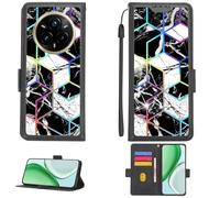 Aroepurt Funda Compatible para Realme 14 Pro+Plus Funda Case Carcasa Soporte Cover [con 9H Dureza HD Protector Pantalla][Bloqueo RFID][Farbenfrohes reflektiertes Licht] PTH-HS