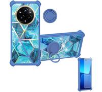 Aroepurt Funda Compatible para Realme 14 Pro+Plus Funda Case Carcasa Soporte Cover [con 9H Dureza HD Protector Pantalla] PC + Silicona Soporte IMDL-LS