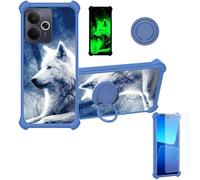 Aroepurt Funda Compatible para Realme 14T 5G Funda Case Carcasa Soporte Cover [con 9H Dureza HD Protector Pantalla] PC + Silicona Soporte YGL-LAN