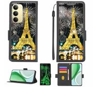 Aroepurt Funda Compatible para realme 14x 5G Funda Case Carcasa Soporte [con lámina Protectora HD de dureza 9H] [Bloqueo RFID][Purpurina Dorada + Brillante] LPT-TT