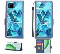 Aroepurt Funda Compatible para Realme C11 2021 Funda Case Carcasa Soporte [con lámina Protectora HD de dureza 9H] [Bloqueo RFID][Efecto de refracción] LPT-LS