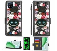 Aroepurt Funda Compatible para Realme C11 2021 Funda Case Carcasa Soporte [con lámina Protectora HD de dureza 9H] [Bloqueo RFID][Efecto Luminoso Oscuro] LPT-LZM