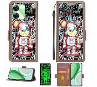 Aroepurt Funda Compatible para realme C61 Funda Case Carcasa Soporte [con lámina Protectora HD de dureza 9H] [Bloqueo RFID][Efecto Luminoso Oscuro] LPT-MXX