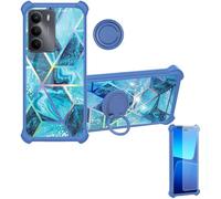 Aroepurt Funda Compatible para Realme C73 5G Rmx3945 Funda Case Carcasa Soporte Cover [con 9H Dureza HD Protector Pantalla] PC + Silicona Soporte IMDL-LS