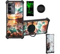 Aroepurt Funda Compatible para Realme C73 5G Rmx3945 Funda Case Carcasa Soporte Cover [con 9H Dureza HD Protector Pantalla] PC + Silicona Soporte YGH-FJ
