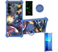 Aroepurt Funda Compatible para Realme C73 5G Rmx3945 Funda Case Carcasa Soporte Cover [con 9H Dureza HD Protector Pantalla] PC + Silicona Soporte YGL-XQ