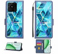 Aroepurt Funda Compatible para Realme Narzo 50A Funda Case Carcasa Soporte [con lámina Protectora HD de dureza 9H] [Bloqueo RFID][Efecto de refracción] LPT-LS