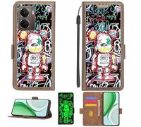 Aroepurt Funda Compatible para Realme P3 5G Funda Case Carcasa Soporte [con lámina Protectora HD de dureza 9H] [Bloqueo RFID][Efecto Luminoso Oscuro] LPT-MXX