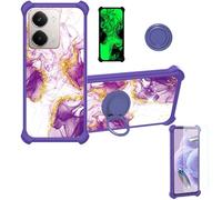 Aroepurt Funda Compatible para Realme P3 UItra 5G Funda Case Carcasa Soporte Cover [con 9H Dureza HD Protector Pantalla] PC + Silicona Soporte JSZ-ZDL